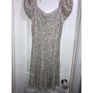 Vintage Ralph Lauren Floral Pastel Chiffon Dress - Size 0
